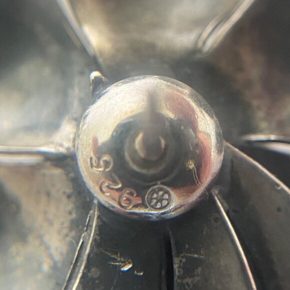 VTG Sterling Silver 925 3 Dimensional Rose Flower Ribbon 1" Stud Earrings - Picture 9 of 16